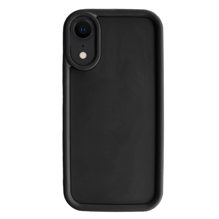 

For iPhone XR Fine Hole Shockproof Frame Frosted TPU Phone Case(Black)