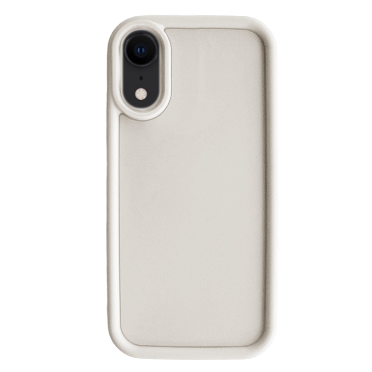 

For iPhone XR Fine Hole Shockproof Frame Frosted TPU Phone Case(Beige)