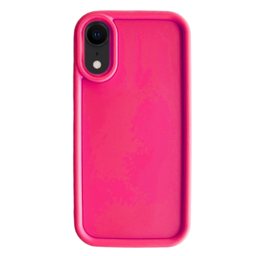 

For iPhone XR Fine Hole Shockproof Frame Frosted TPU Phone Case(Rose Red)