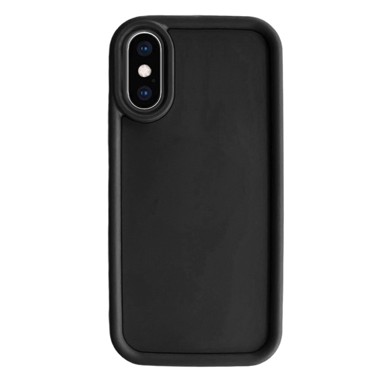 

For iPhone XS Max Fine Hole Shockproof Frame Frosted TPU Phone Case(Black)