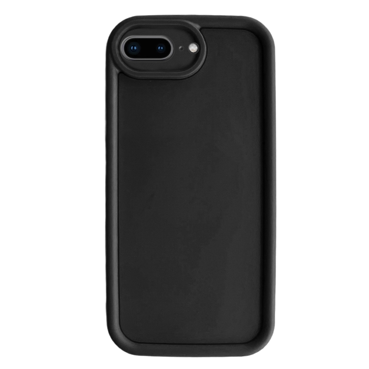 

For iPhone 8 Plus / 7 Plus Fine Hole Shockproof Frame Frosted TPU Phone Case(Black)