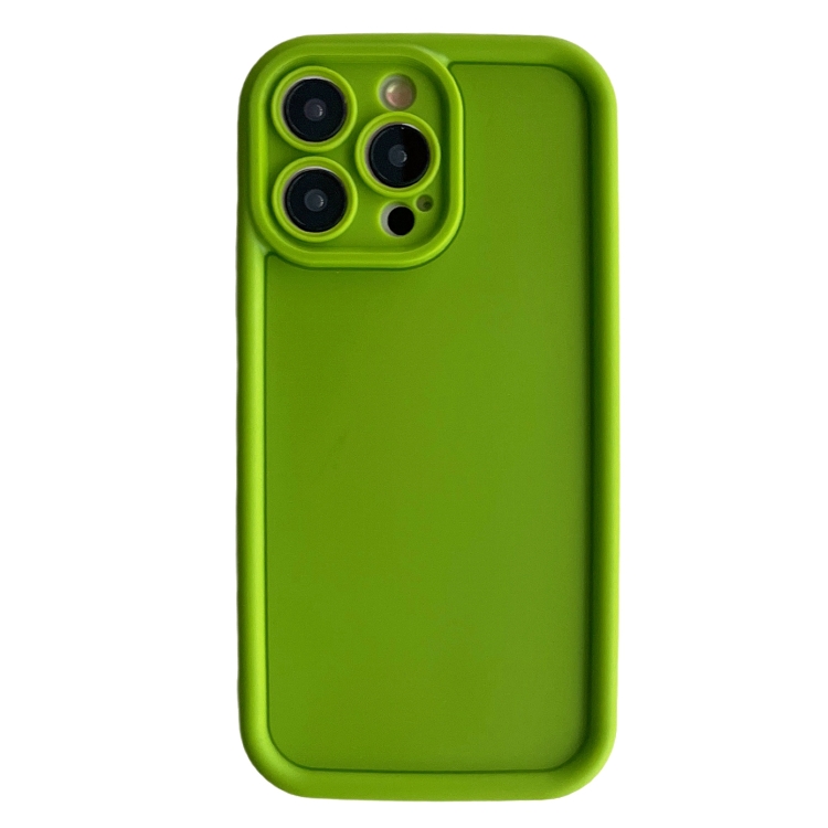 

For iPhone 15 Pro Fine Hole Shockproof Frame Frosted TPU Phone Case(Green)