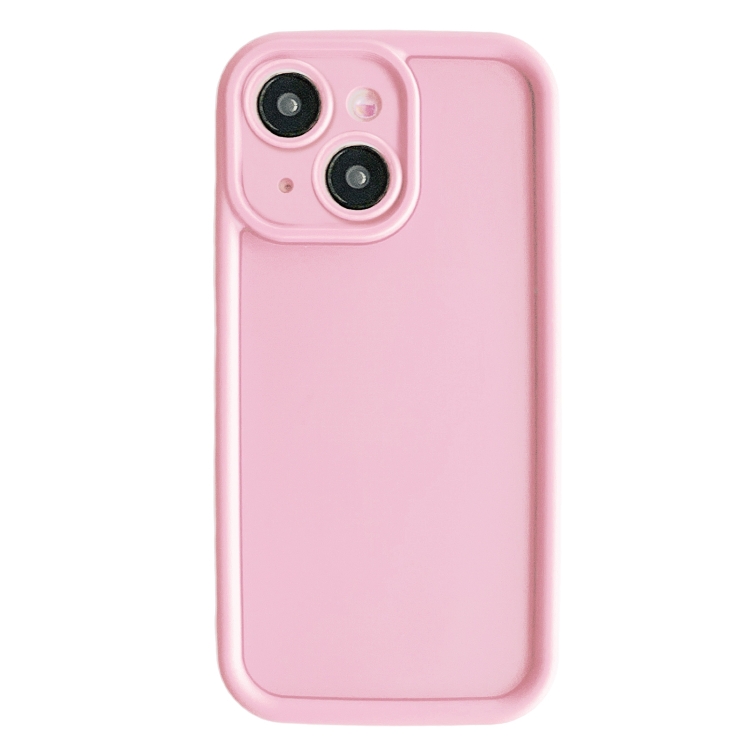

For iPhone 15 Fine Hole Shockproof Frame Frosted TPU Phone Case(Pink)