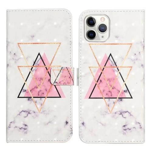 

For iPhone 12 / 12 Pro Oil Embossed 3D Drawing Leather Phone Case(Triangular Marble)
