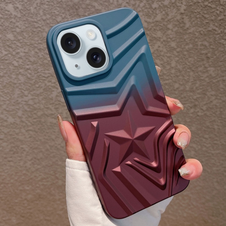 

For iPhone 15 Gradient Star TPU Phone Case(Purple)