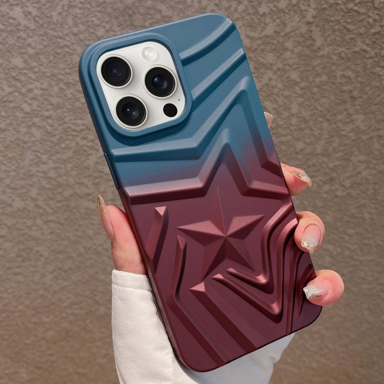 

For iPhone 13 Pro Max Gradient Star TPU Phone Case(Blue Red)