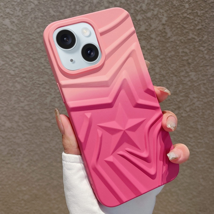 

For iPhone 13 Gradient Star TPU Phone Case(Rose Pink)