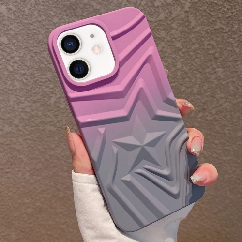 

For iPhone 12 Gradient Star TPU Phone Case(Purple)