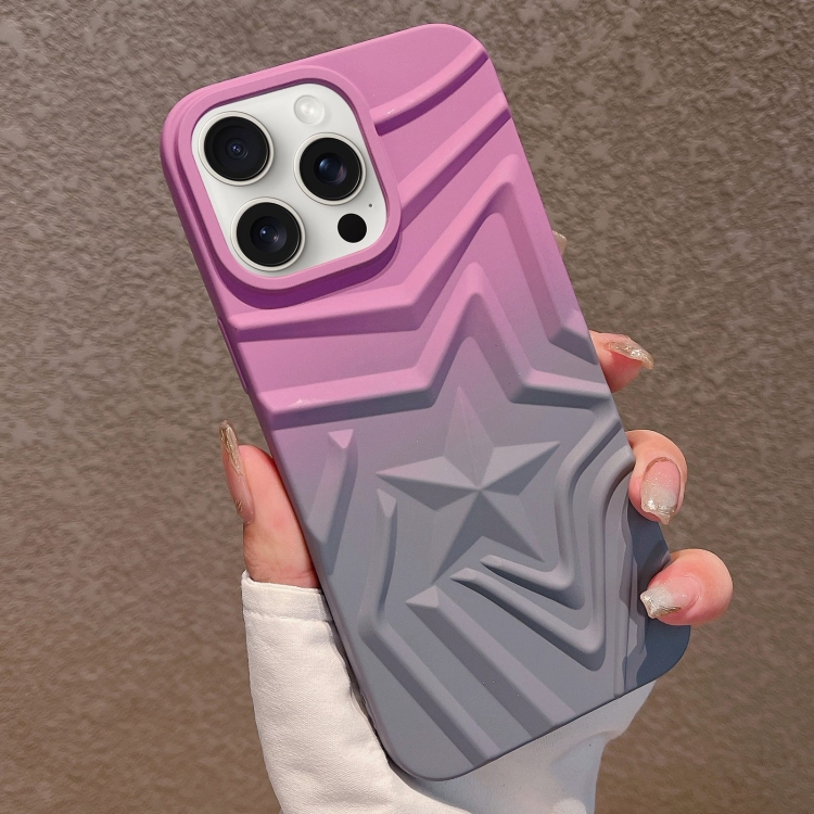 

For iPhone 12 Pro Gradient Star TPU Phone Case(Purple)