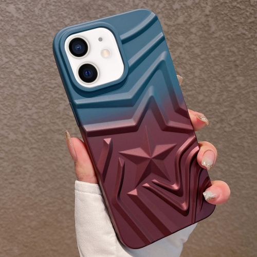 

For iPhone 11 Gradient Star TPU Phone Case(Blue Red)