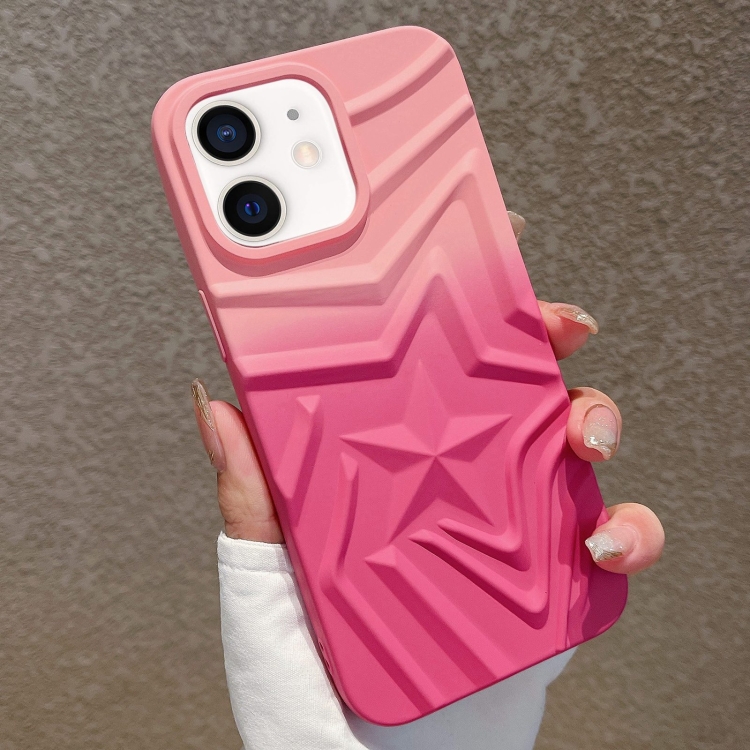 

For iPhone 11 Gradient Star TPU Phone Case(Rose Pink)