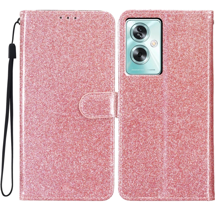 

For OPPO A79 5G / A2 5G Glitter Powder Flip Leather Phone Case(Rose Gold)