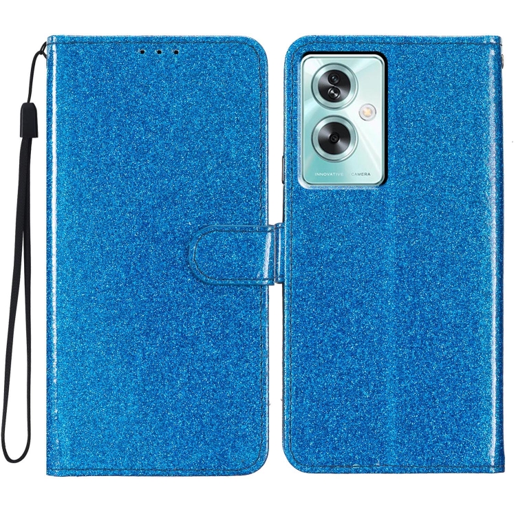 

For OPPO A79 5G / A2 5G Glitter Powder Flip Leather Phone Case(Blue)