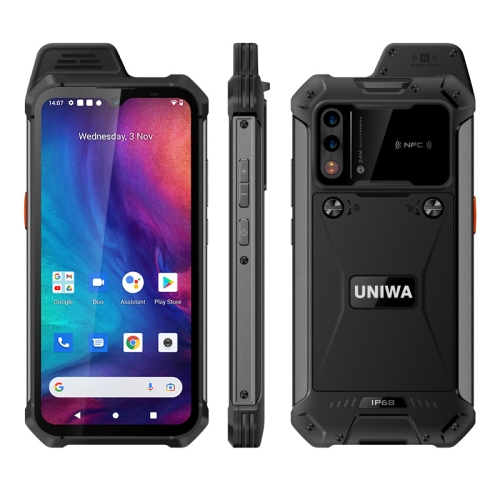 

UNIWA W888 HD+ Rugged Phone, 4GB+64GB, 6.3 inch Android 11 Mediatek MT6765 Helio P35 Octa Core up to 2.3GHz, NFC, OTG, Network: 4G(Black)