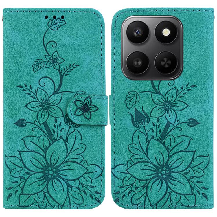 

For Honor 400 Smart 4G / 5G Lily Embossed Leather Phone Case(Green)