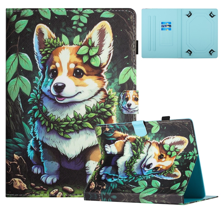 

For 7 inch Universal Colored Drawing Stitching Leather Tablet Case(Corgi)