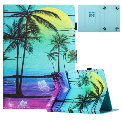 

For 7 inch Universal Colored Drawing Stitching Leather Tablet Case(Coconut Tree)