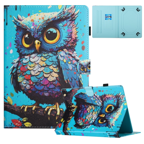 

For 7 inch Universal Colored Drawing Stitching Leather Tablet Case(Owl)