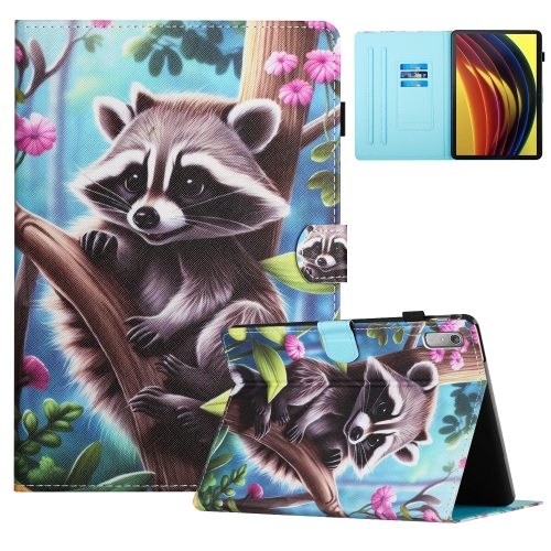 

For Lenovo Tab P11 Gen 2 Colored Drawing Stitching Leather Tablet Smart Case(Raccoon)