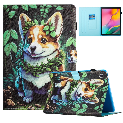 

For Samsung Galaxy Tab S5e Colored Drawing Stitching Leather Tablet Smart Case(Corgi)