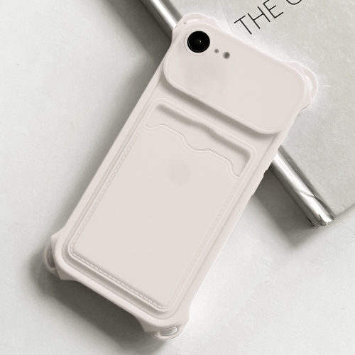 

For iPhone SE 2022 / 2020 / 8 / 7 Shockproof Card Slot Frosted TPU Phone Case(White)