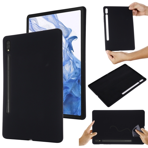 

For Samsung Galaxy Tab S9 Ultra Pure Color Liquid Silicone Shockproof Tablet Case(Black)