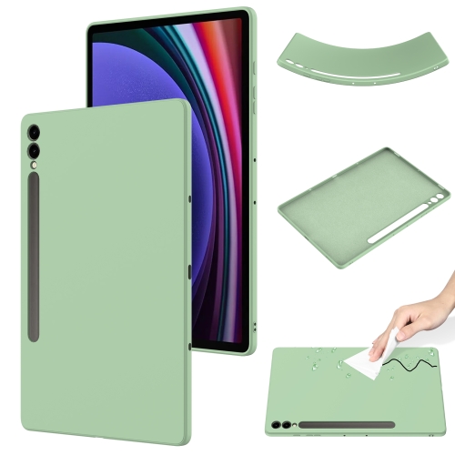 

For Samsung Galaxy Tab S9+ Pure Color Liquid Silicone Shockproof Tablet Case(Green)