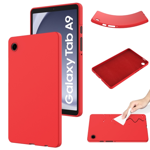 

For Samsung Galaxy Tab A9 Pure Color Liquid Silicone Shockproof Tablet Case(Red)