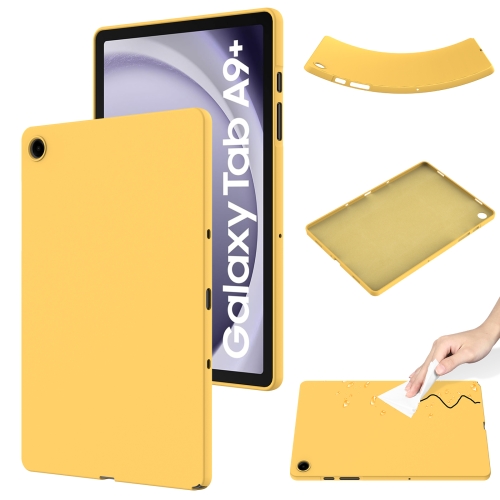 

For Samsung Galaxy Tab A9+ Pure Color Liquid Silicone Shockproof Tablet Case(Yellow)
