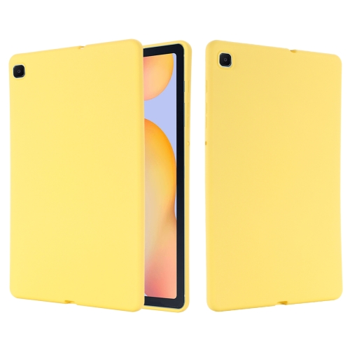 

For Samsung Galaxy Tab S6 Lite 2024 Pure Color Liquid Silicone Shockproof Tablet Case(Yellow)