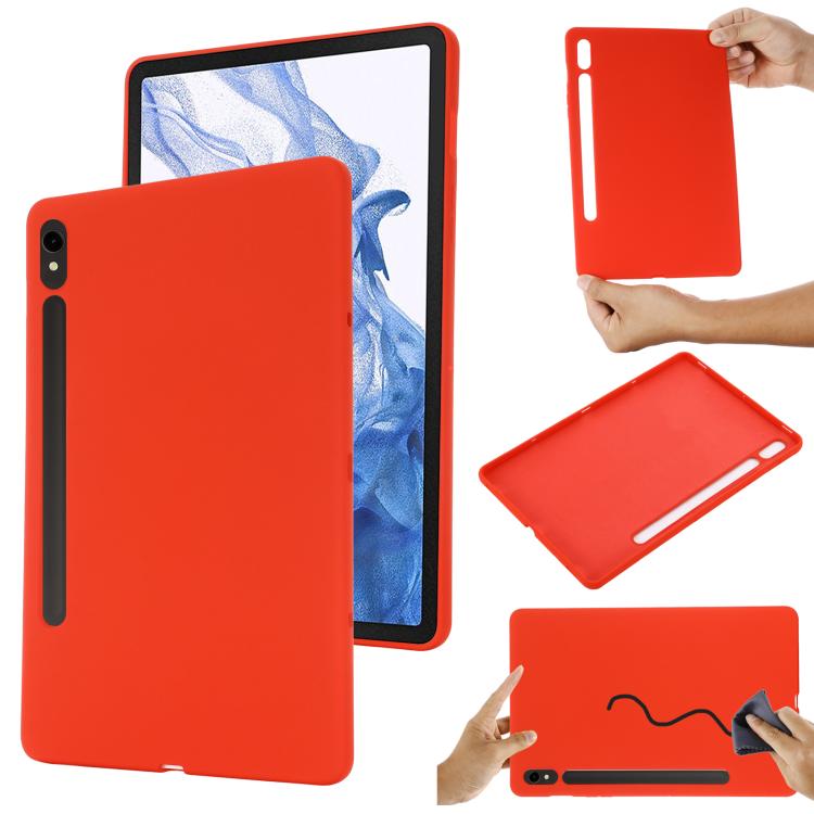 

For Samsung Galaxy Tab S10 Lite 5G/S10/S10 FE Pure Color Liquid Silicone Shockproof Tablet Case(Red)