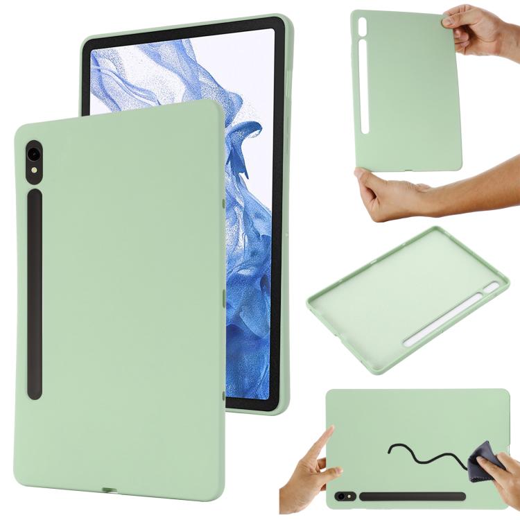 

For Samsung Galaxy Tab S10 Lite 5G/S10/S10 FE Pure Color Liquid Silicone Shockproof Tablet Case(Green)
