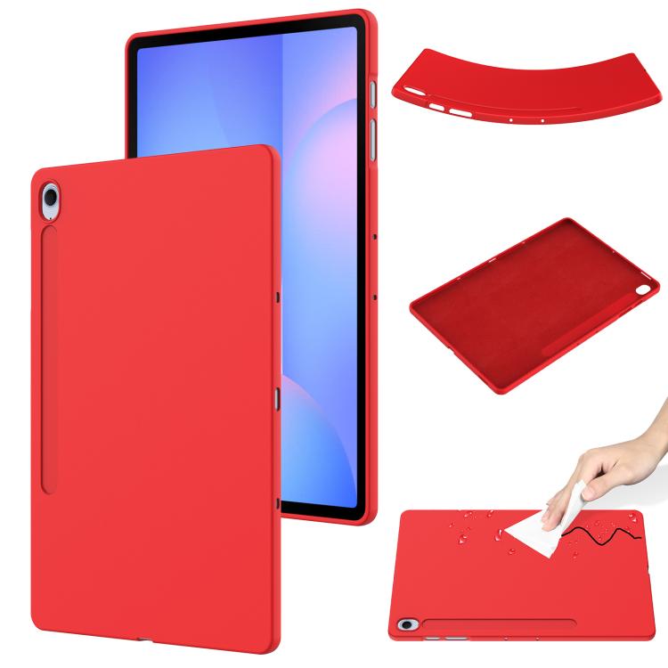

For Samsung Galaxy Tab S10 FE+ Pure Color Liquid Silicone Shockproof Tablet Case(Red)