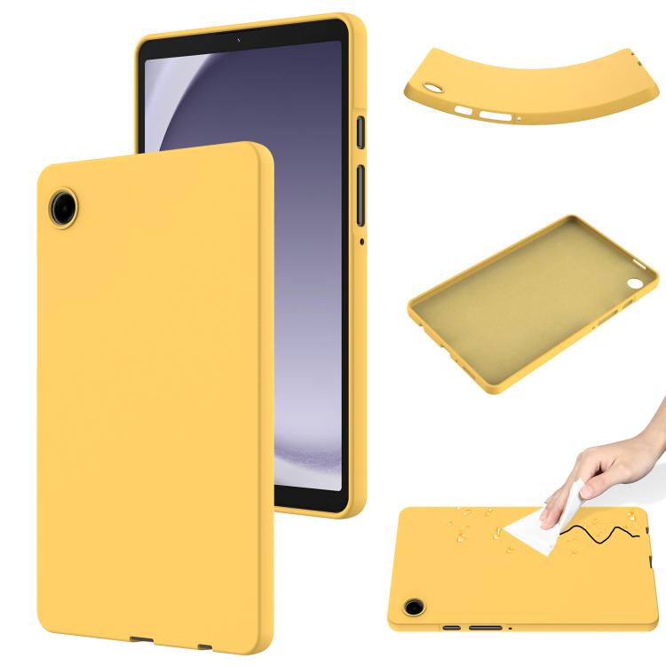

For Samsung Galaxy Tab A11 Pure Color Liquid Silicone Shockproof Tablet Case(Yellow)