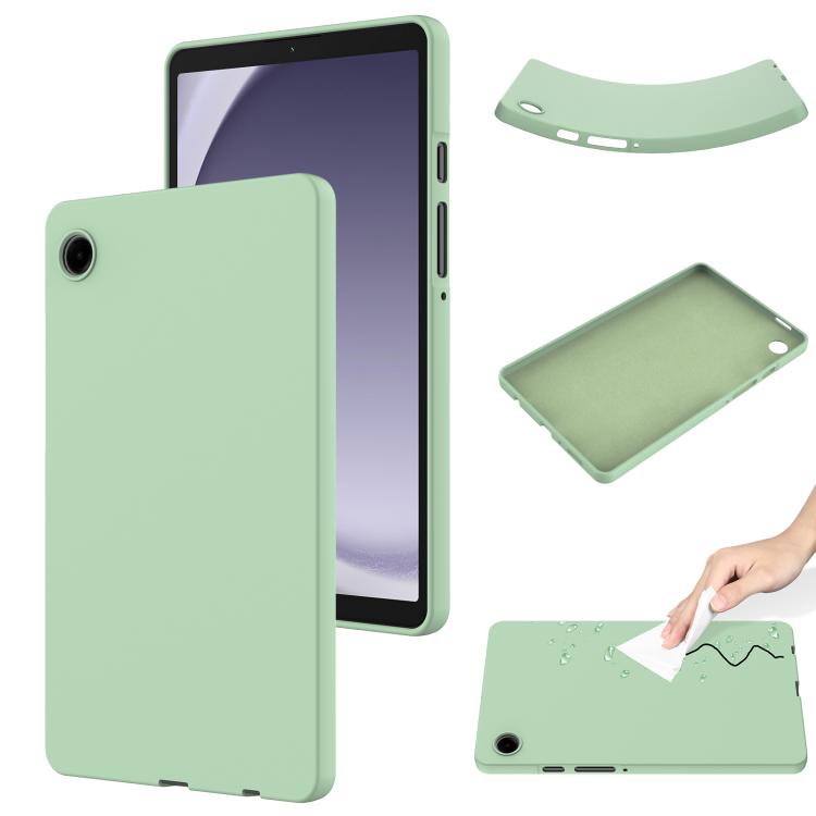

For Samsung Galaxy Tab A11 Pure Color Liquid Silicone Shockproof Tablet Case(Green)