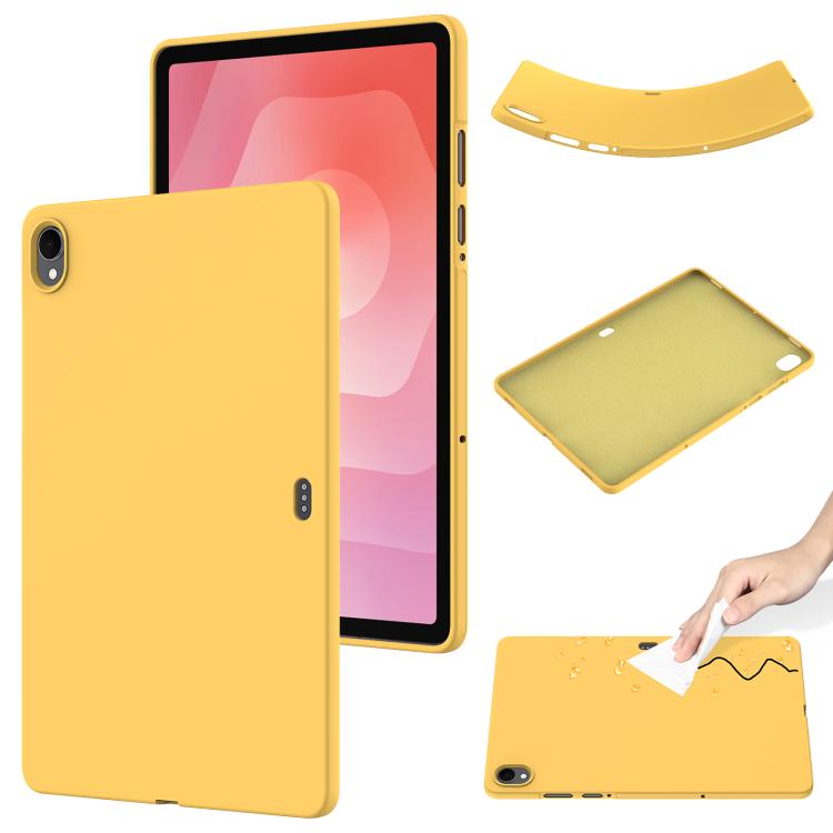 

For Samsung Galaxy Tab S11 Pure Color Liquid Silicone Shockproof Tablet Case(Yellow)