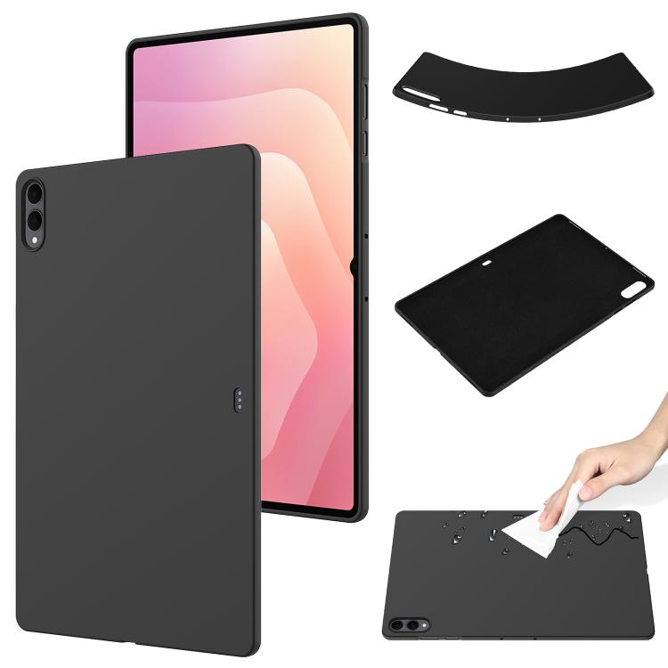 

For Samsung Tab S11 Ultra Pure Color Liquid Silicone Shockproof Tablet Case(Black)