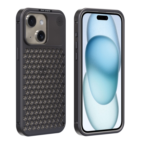 

For iPhone 15 Plus R-JUST RJ58 Aromatherapy Metal Cooling Phone Case(Grey)