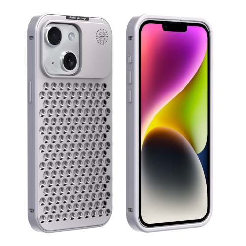 

For iPhone 14 R-JUST RJ58 Aromatherapy Metal Cooling Phone Case(Silver)