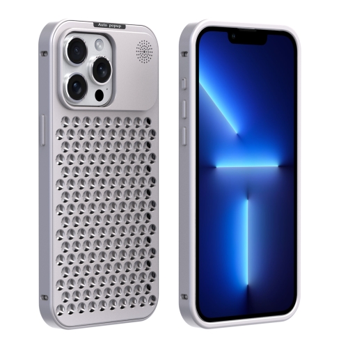 

For iPhone 13 Pro Max R-JUST RJ58 Aromatherapy Metal Cooling Phone Case(Silver)