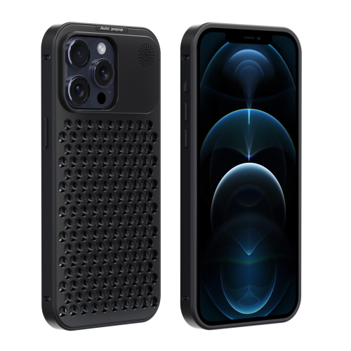 

For iPhone 12 Pro Max R-JUST RJ58 Aromatherapy Metal Cooling Phone Case(Black)