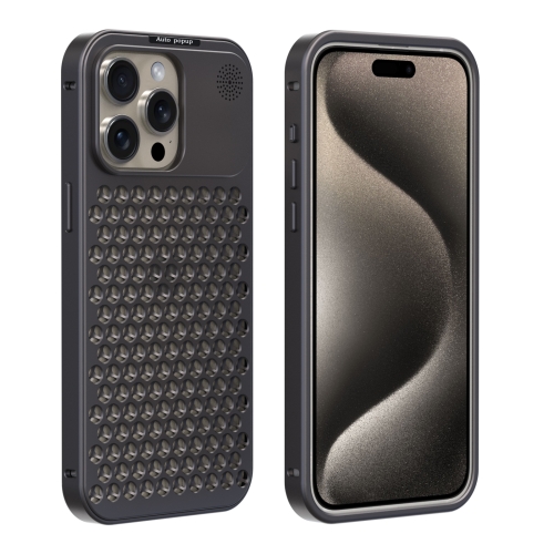 

For iPhone 15 Pro R-JUST RJ58 Aromatherapy Metal Cooling Phone Case(Grey)