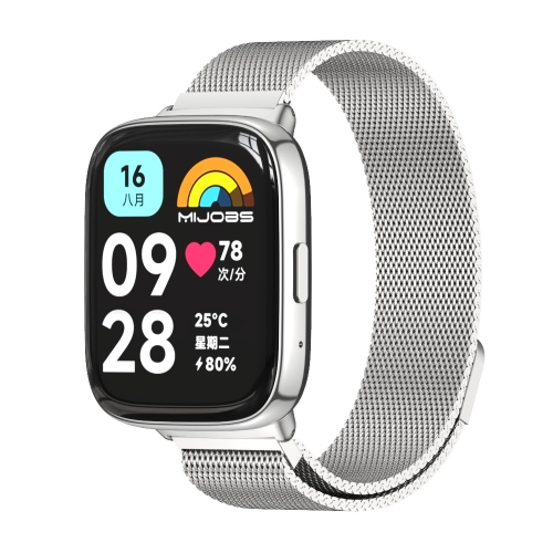 

For Redmi Watch 3 Lite / Watch 3 Active Mijobs Milan Magnetic Metal Watch Band(Silver)