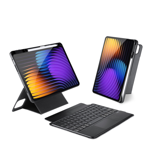 

For Xiaomi Pad 7 / 7 Pro DUX DUCIS DK Floating Magnetic Keyboard Leather Tablet Case with Holder(Black)