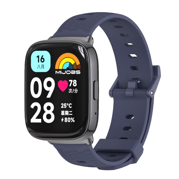

For Redmi Watch 3 Lite / Watch 3 Active Mijobs Honeycomb Texture TPU Watch Band(Midnight Blue Black)