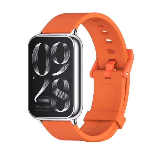 For Xiaomi Mi Band 8 Pro Mijobs Silicone Breathable Watch Band(Orange Silver)