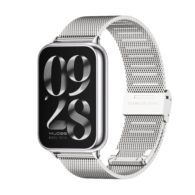 

For Xiaomi Mi Band 8 Pro Mijobs Milan Buckle Stainless Steel Watch Band(Silver)