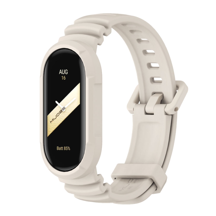 

For Xiaomi Mi Band 8 MIJOBS GS Unibody Solid Color Sports Watch Band(Grey)