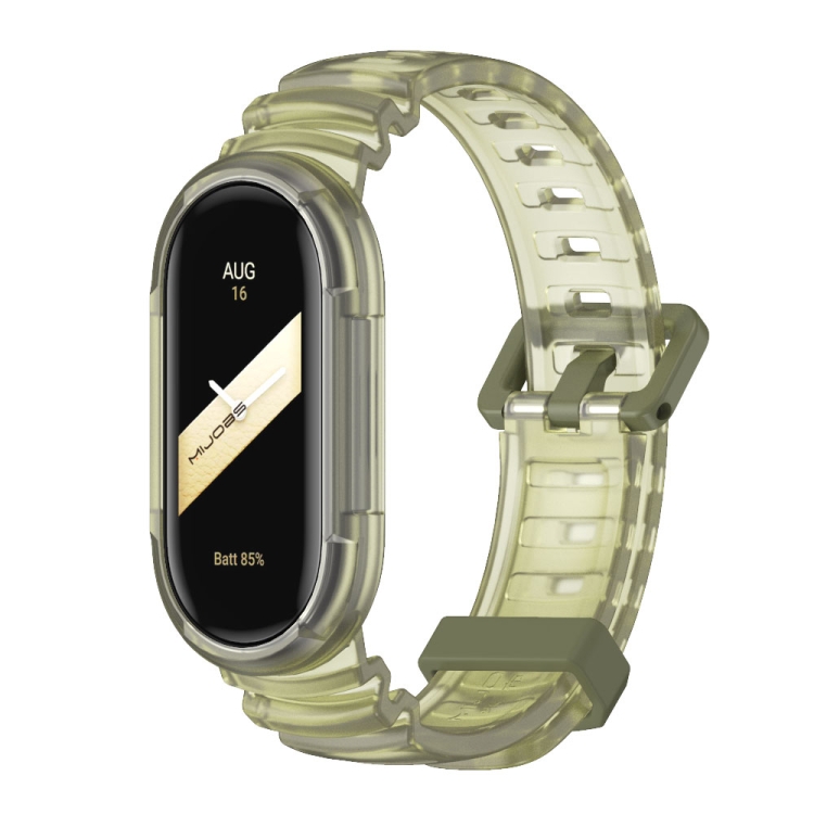 

For Xiaomi Mi Band 8 MIJOBS GS Unibody Clear Color Sports Watch Band(Army Green)