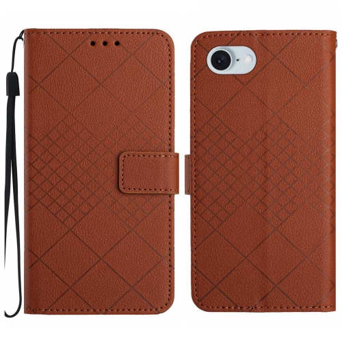 

For iPhone SE 2024 Rhombic Grid Texture Leather Phone Case(Brown)